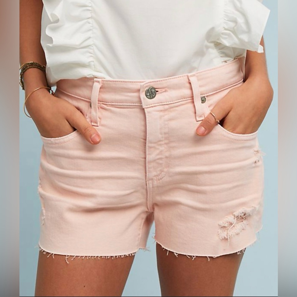 AG Adriano Goldschmied The Bryn Ex-boyfriend Cut off Pink Jean Denim Shorts 26